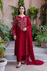 Dhanak Embroidered 3-PC-GL-4529