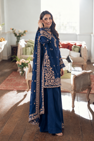 Dhanak Embroidered 3-PC-GL-4528