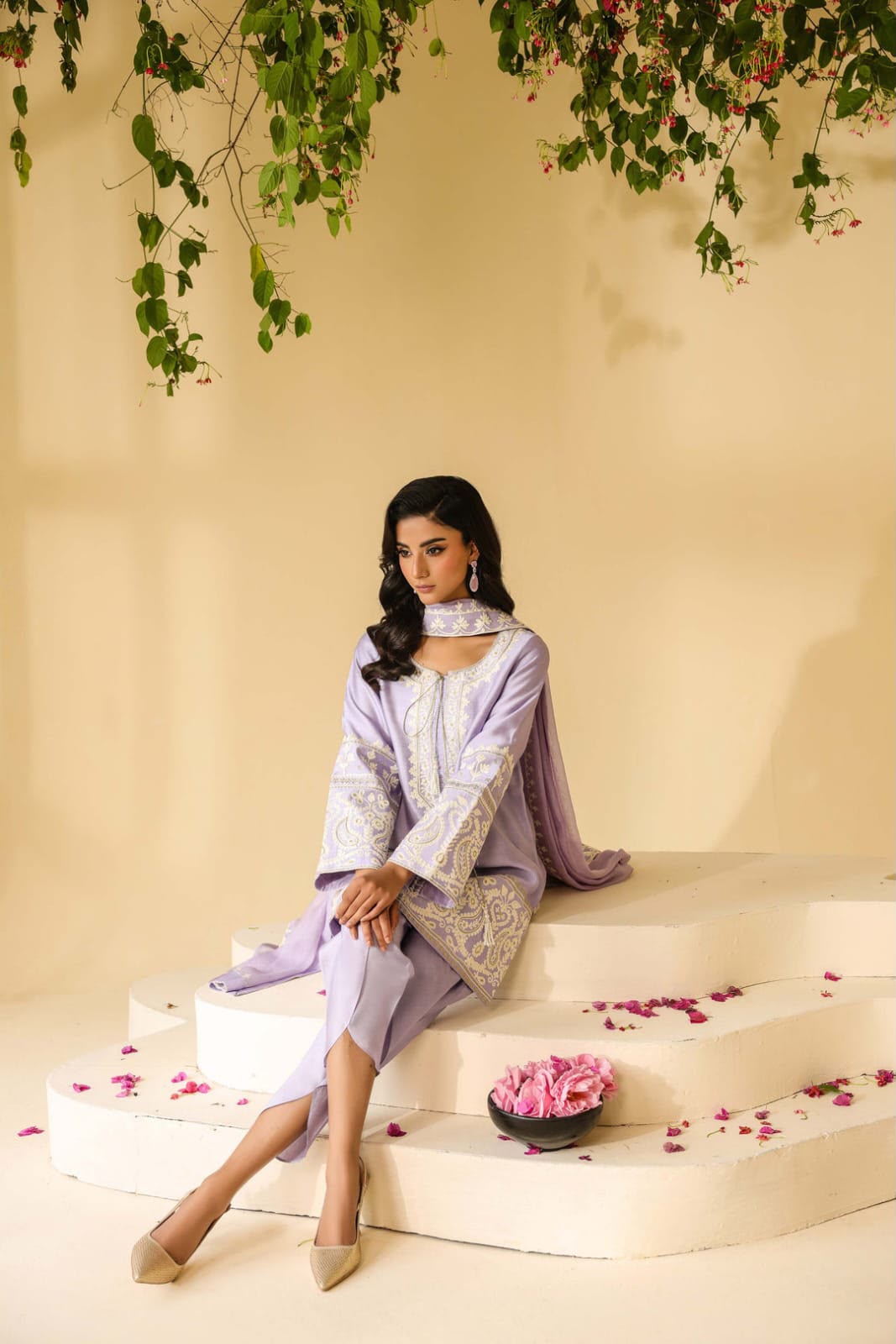 Dhanak Embroidered  3-Piece - GL-3104