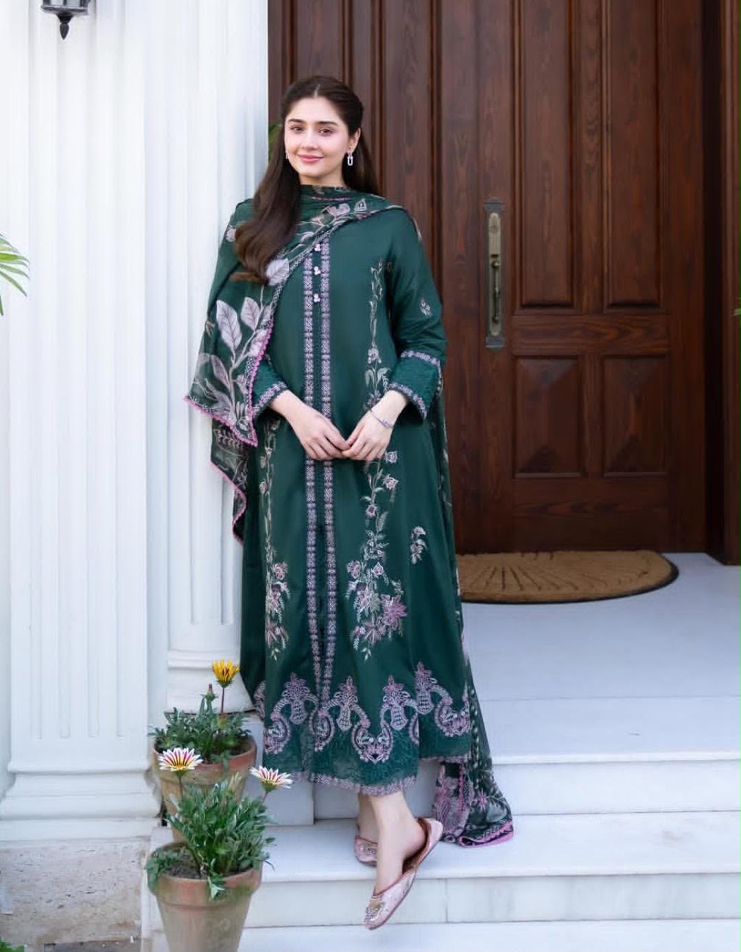 Dhanak Embroidered  3-Piece - GL-3108