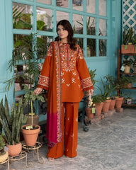 Dhanak Embroidered  3-Piece - GL-3114