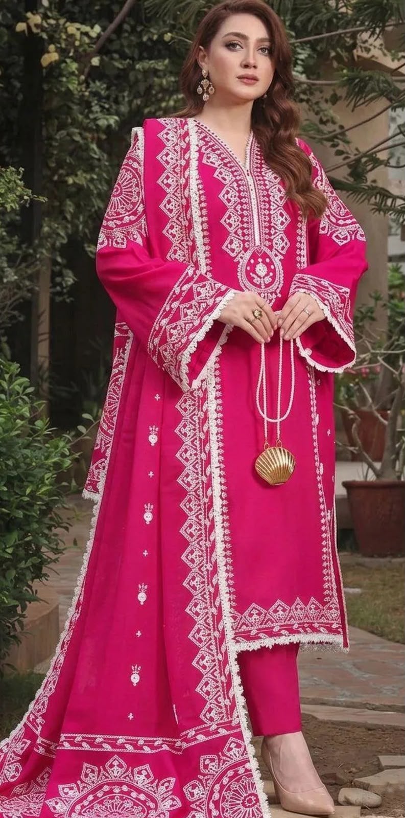 Dhanak Embroidered  3-Piece - GL-2705