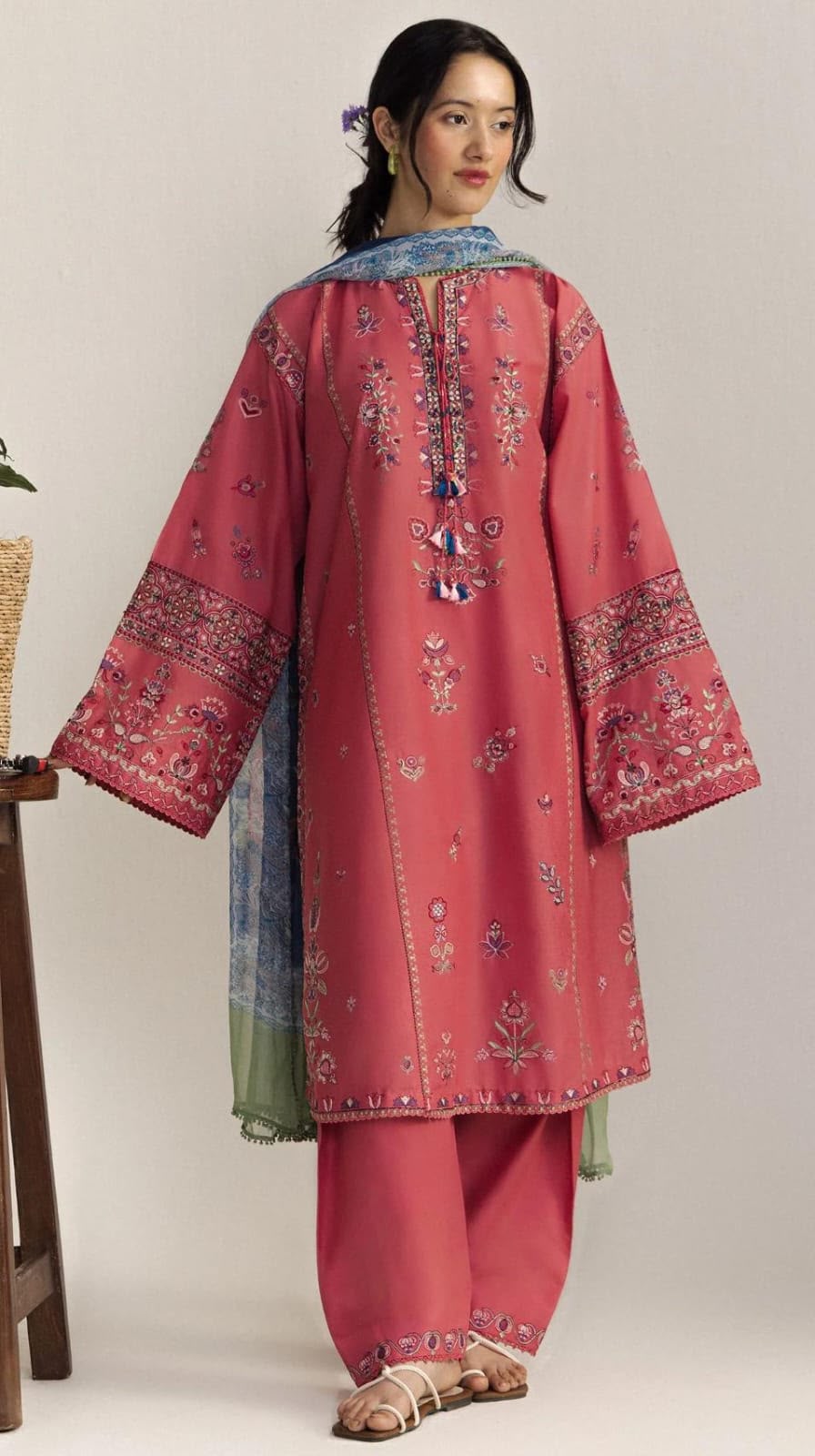 Dhanak Embroidered  3-Piece - GL-3011