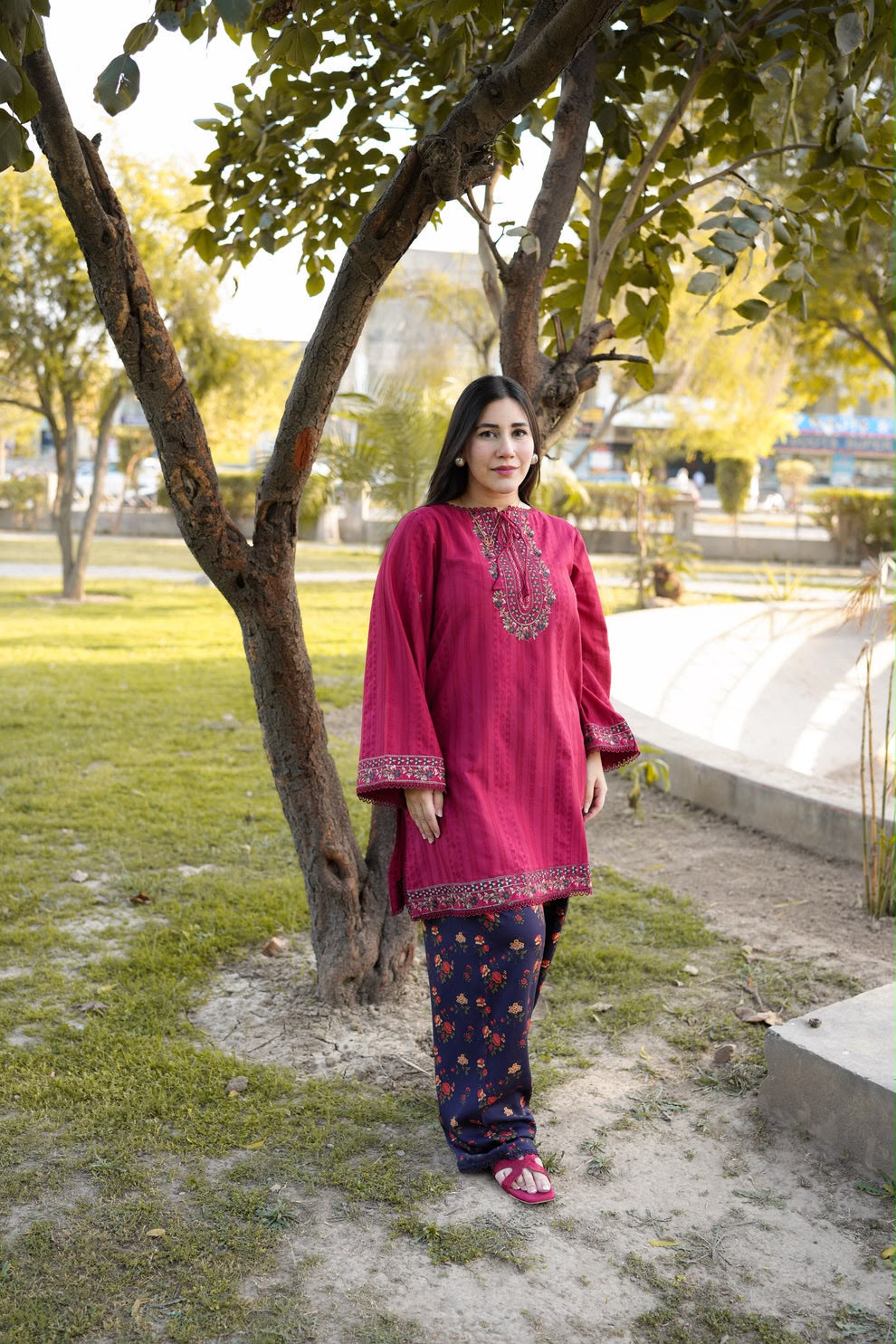 Dhanak Embroidered  3-Piece - GL-3014