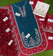 Dhanak Embroidered  3-Piece - GL-3118