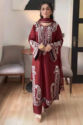Dhanak Embroidered 3-PC-GL-4517
