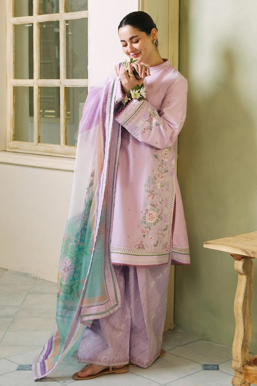 Dhanak Embroidered 3-PC-GL-4526