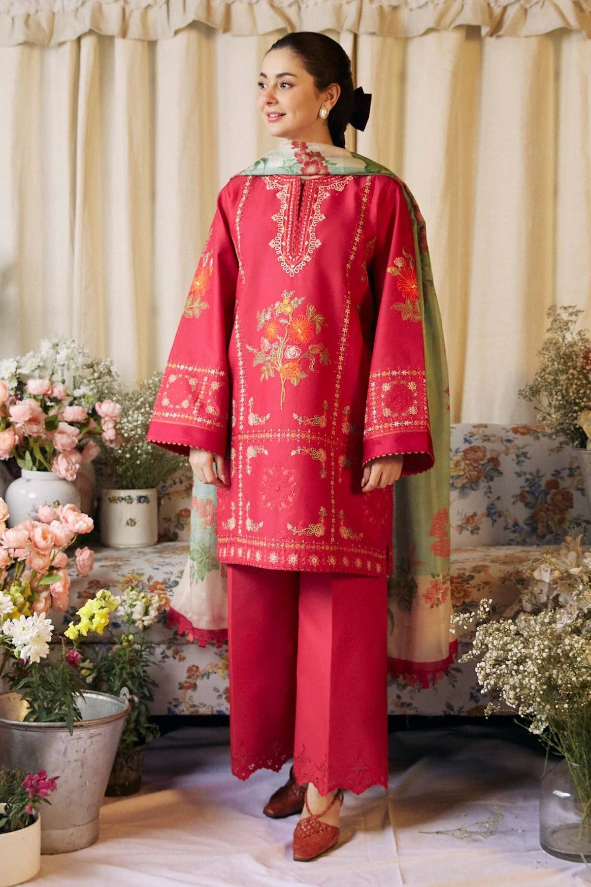 Dhanak Embroidered 3-PC-GL-4523