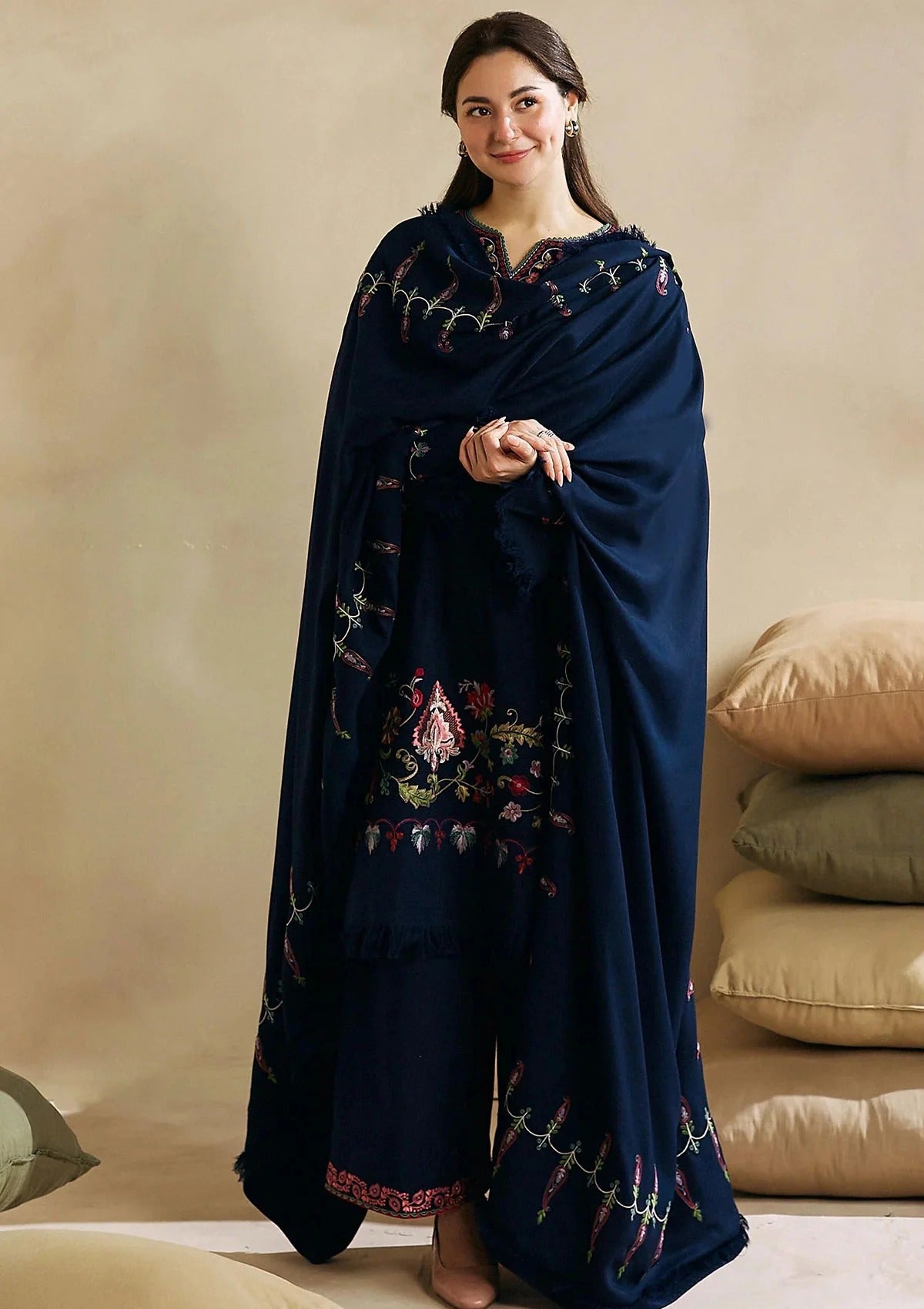 Dhanak Embroidered 3-PC-GL-4522