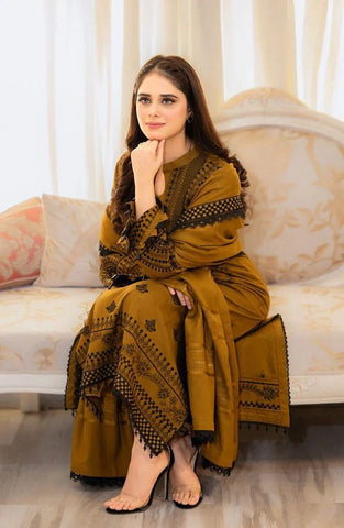 Dhanak Embroidered 3-PC-GL-4515