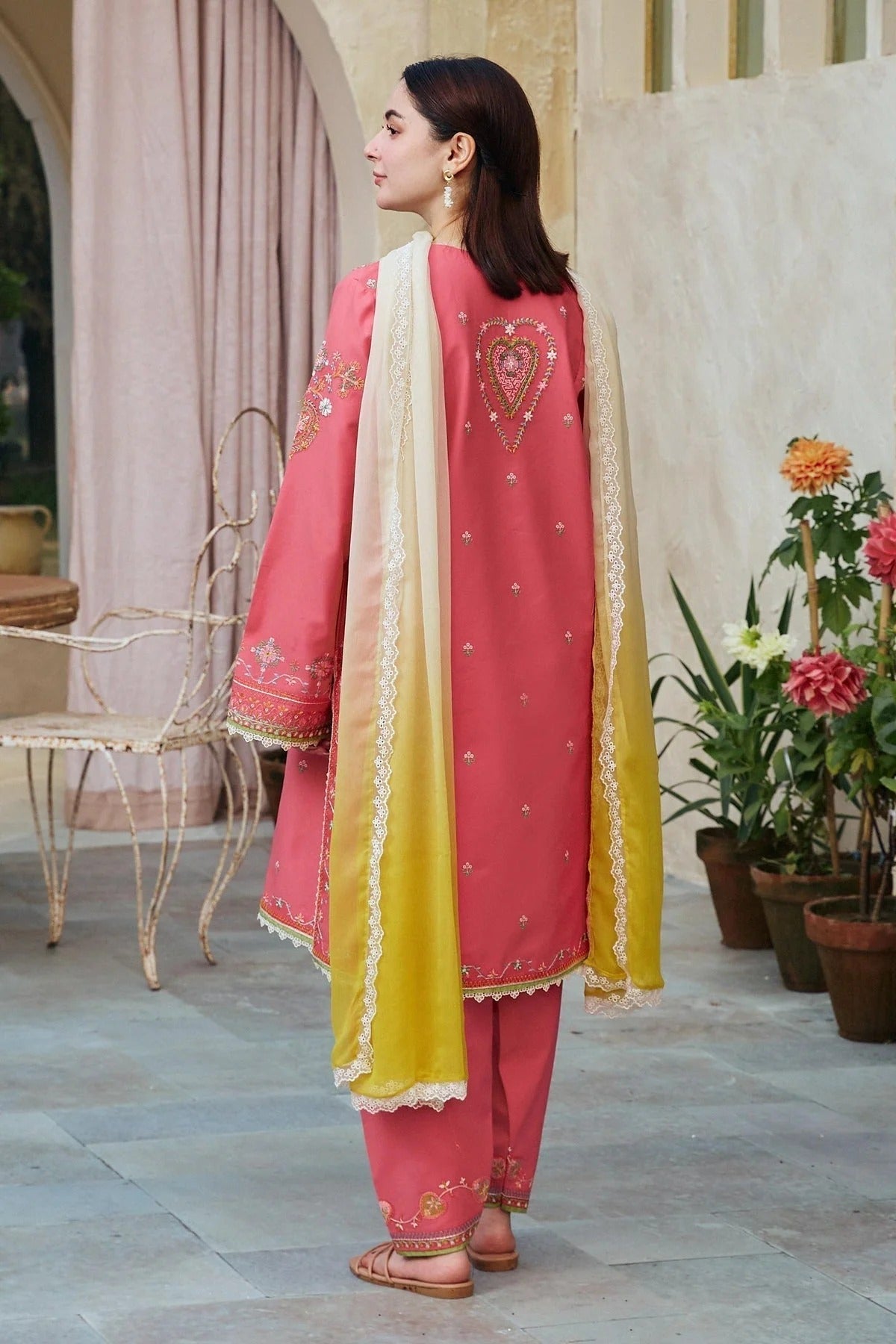 Dhanak Embroidered 3-PC-GL-4521